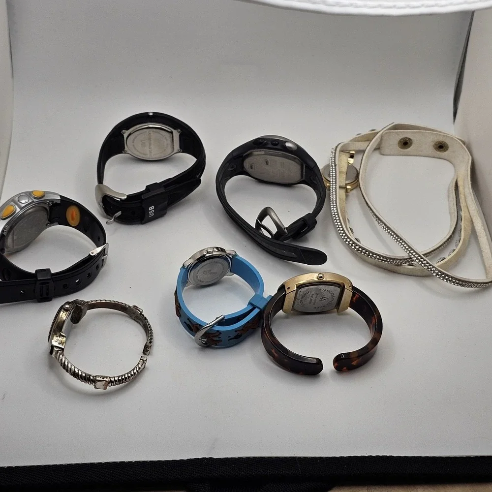 Watch Lot Of 7. Timex Ironman, Designer, Xonix USB, Louis Arden, Geneva Platinum